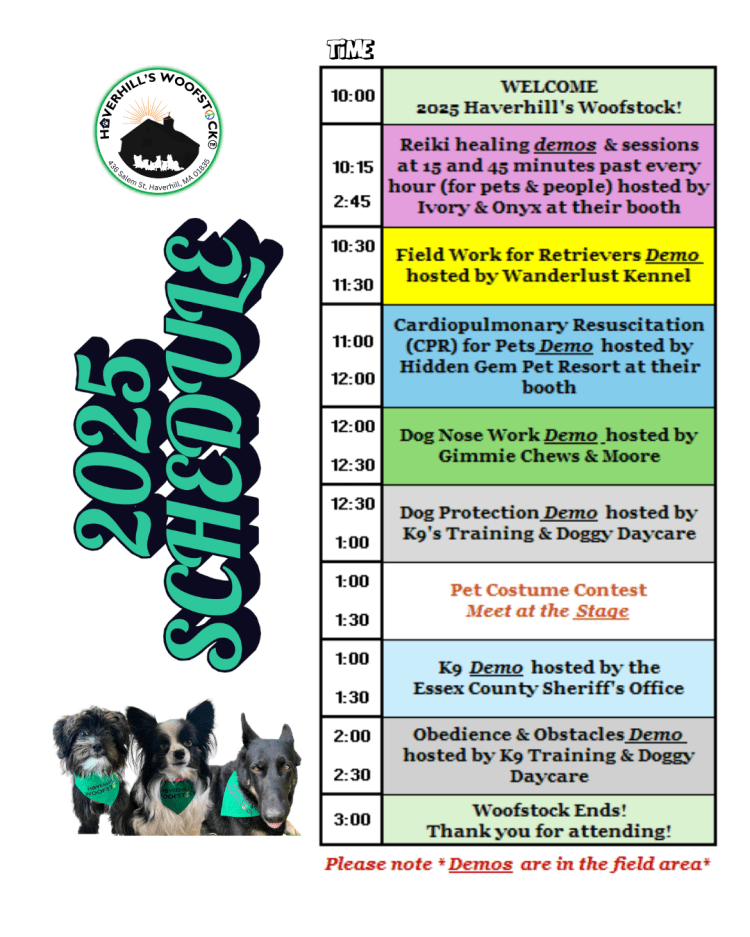 Haverhill's Woofstock 2025 Schedule